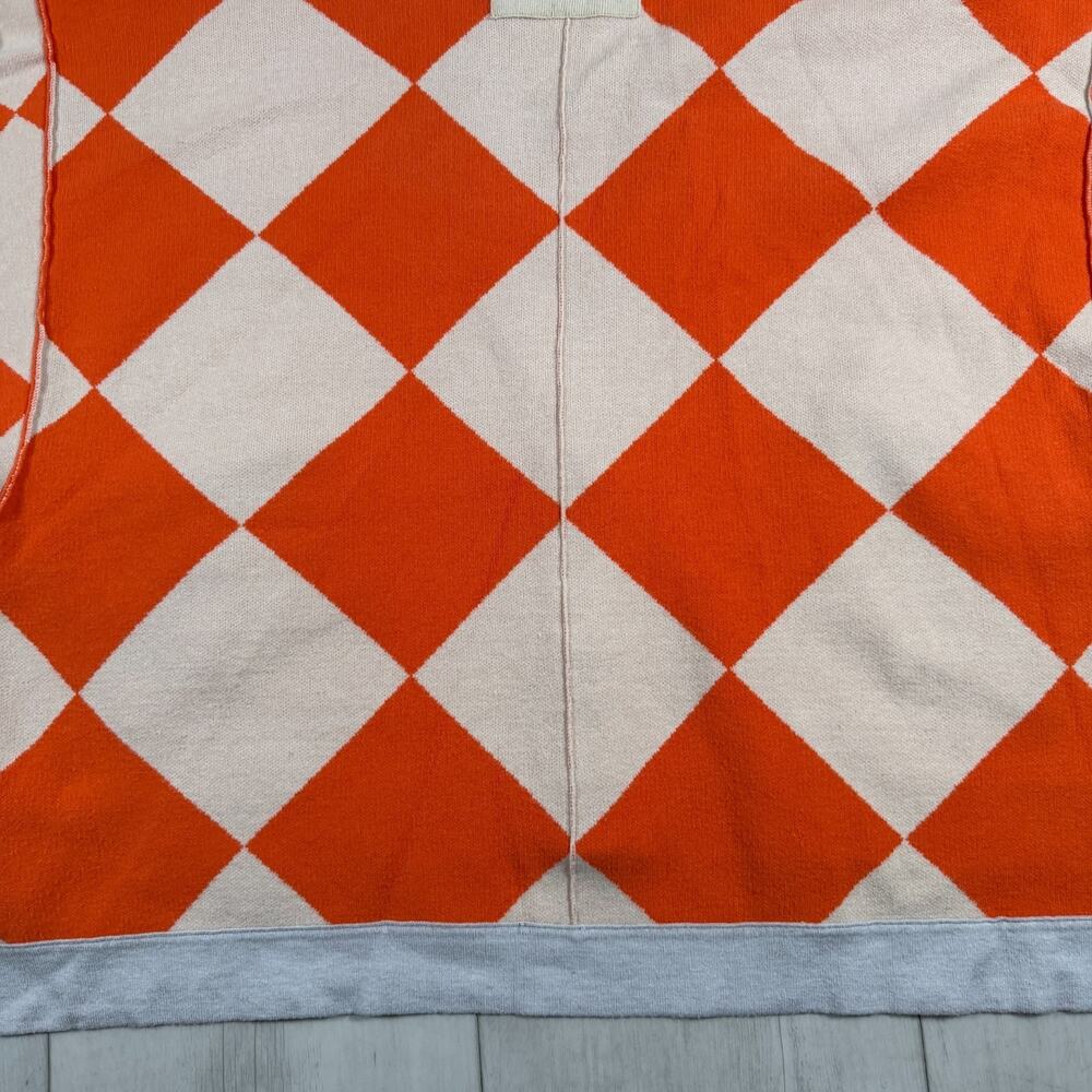 We The Free People Manny Checkered Oversized Cardigan Orange Womens XS Boho Cozy - Picture 7 of 12